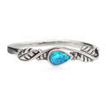 925 Sterling Silber Ring mit blauem Opal – zarter Tropfenring im Blättermotiv | WILLYS JEWELLERY