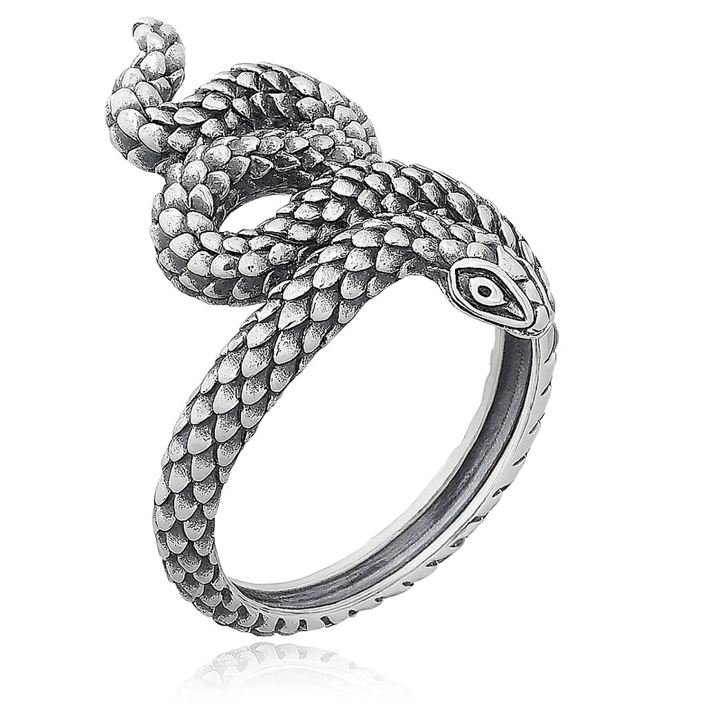 Mystischer Schlangenring aus 925er Silber – Symbol für Stärke und Transformation | WILLYS JEWELLERY