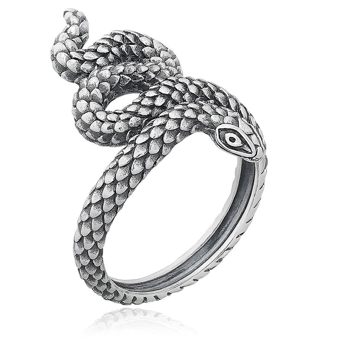 Mystischer Schlangenring aus 925er Silber – Symbol für Stärke und Transformation | WILLYS JEWELLERY