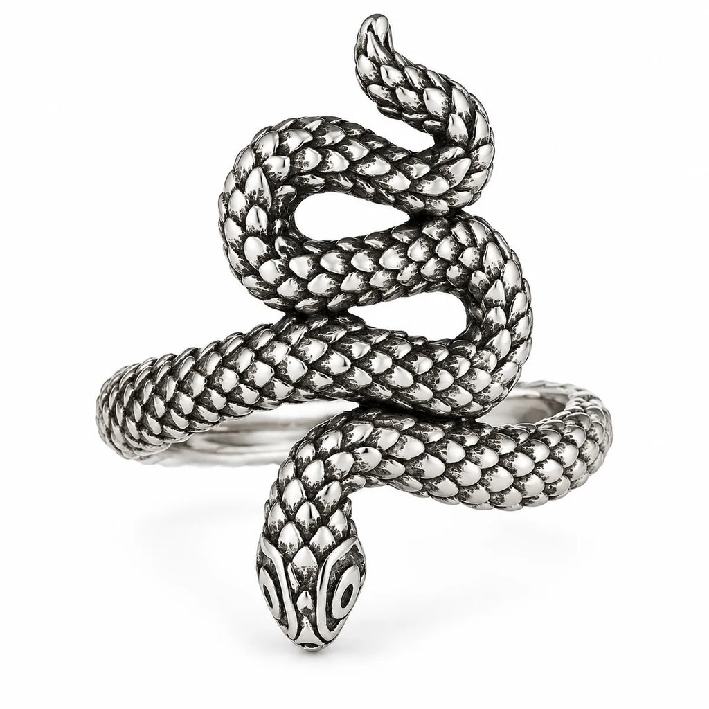 Mystischer Schlangenring aus 925 Silber – Symbol für Stärke und Transformation