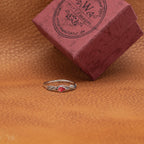 Damenring 925 Silber mit roter Koralle & Blätterdesign | WILLYS JEWELLERY