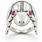 Frosch Ring aus 925 Sterling Silber mit pinkem Zirkonia – auffälliger Tiermotiv-Ring für Damen | WILLYS JEWELLERY