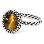 925er Silberring mit Tigerauge Braun – Handgefertigter Schmuck im Vintage-Design