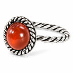925er Silberring mit rotem Carneol – Handgefertigtes Schmuckstück im Vintage-Stil