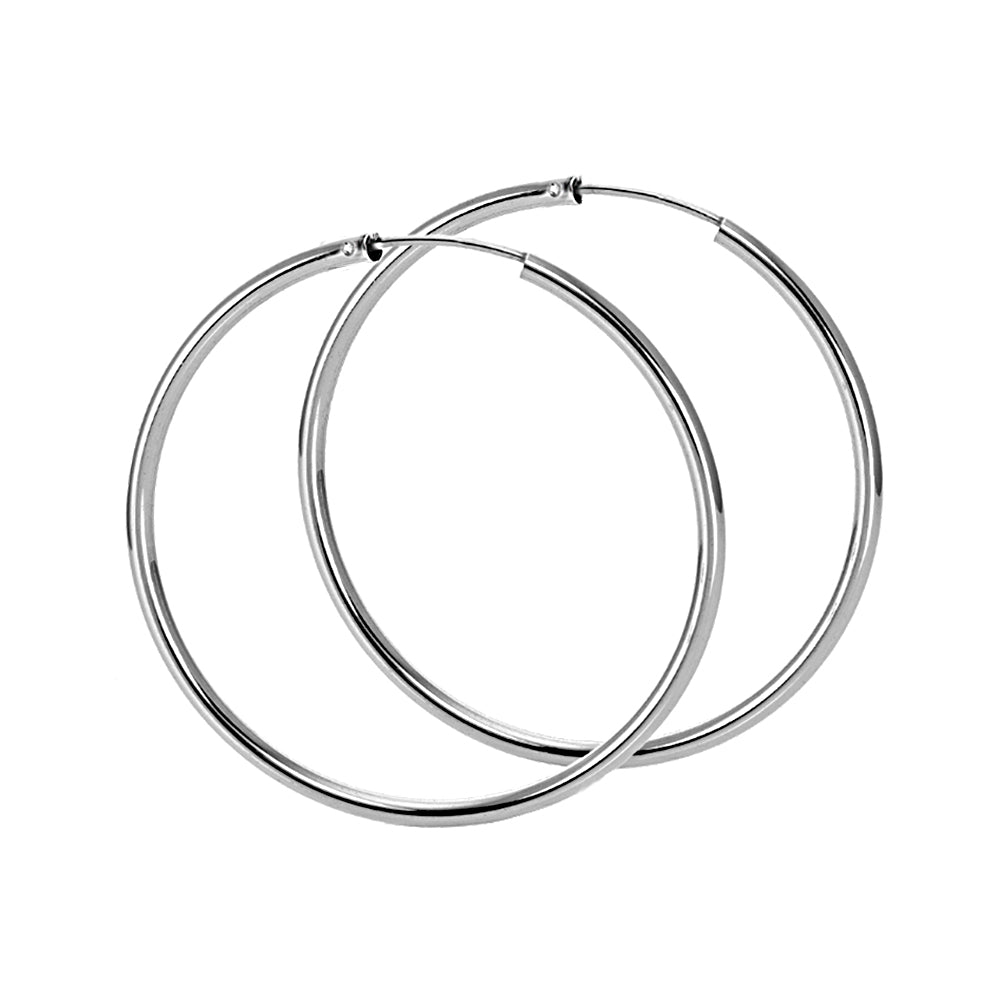 Creolen Sterling Silber 925 Ohrringe Flexibel in Diverse Durchmesser für Damen und Girls d=2.0 mm