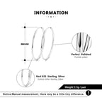 Creolen Sterling Silber 925 Ohrringe Flexibel in Diverse Durchmesser für Damen und Girls d=2.0 mm