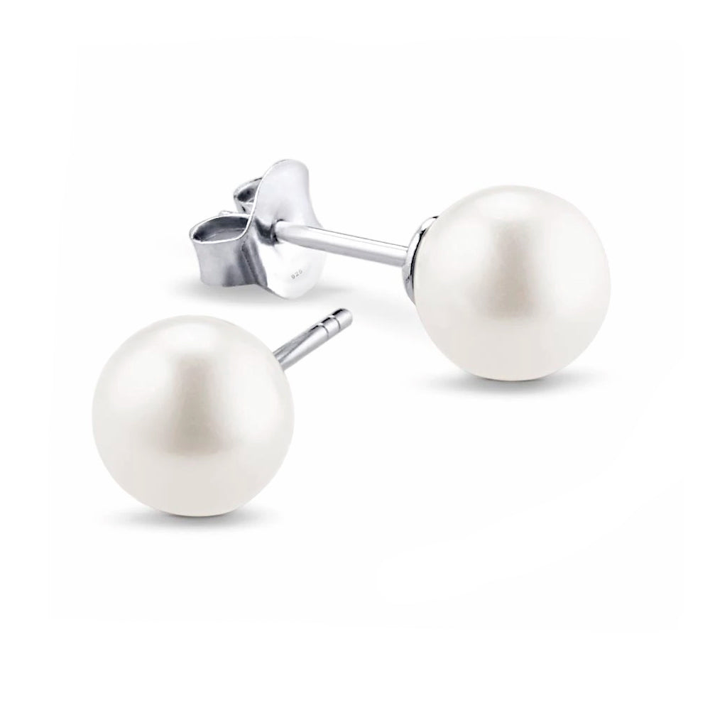 Elegante 925 Sterling Silber Ohrstecker mit Süßwasserzuchtperlen – Zeitlose Damen-Ohrringe | WILLYS JEWELLERY
