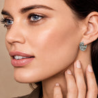 Creolen aus 925 Sterling Silber, 16 mm, geometrisches Reliefmuster, 6 mm breit, für Damen
