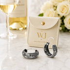 Creolen aus 925 Sterling Silber, 16 mm, geometrisches Reliefmuster, 6 mm breit, für Damen