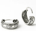 Creolen aus 925 Sterling Silber, 16 mm, florales Ornamentmuster, 6 mm breit, für Damen