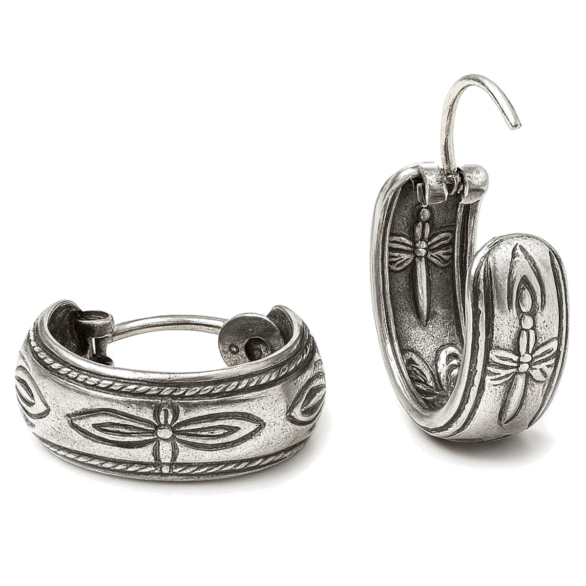 Creolen aus 925 Sterling Silber, 16 mm, Libellen-Design, 6 mm breit, Ohrringe für Damen