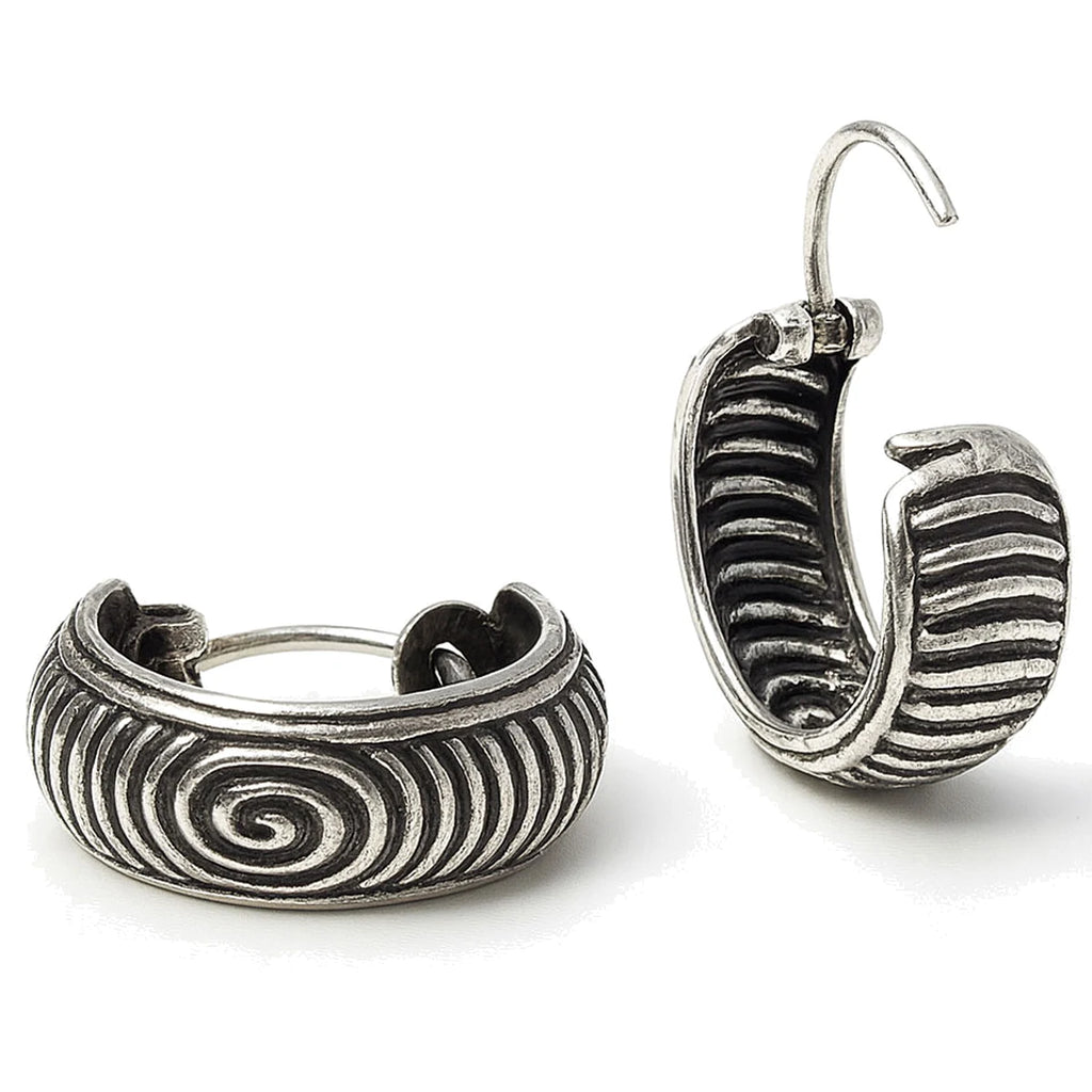 Creolen aus 925 Sterling Silber, 16 mm, 6 mm breit, Spiraldesign für Damen, Alltag und Freizeit
