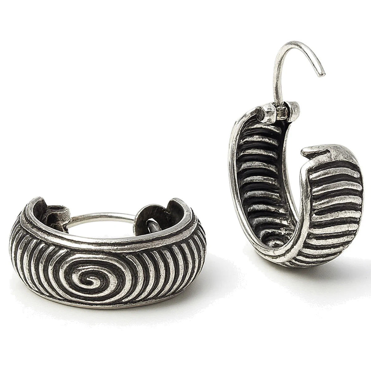 Creolen aus 925 Sterling Silber, 16 mm, 6 mm breit, Spiraldesign für Damen, Alltag und Freizeit