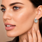 Creolen aus 925 Sterling Silber, 16 mm, 6 mm breit, strukturierte Wellenoptik für Damen