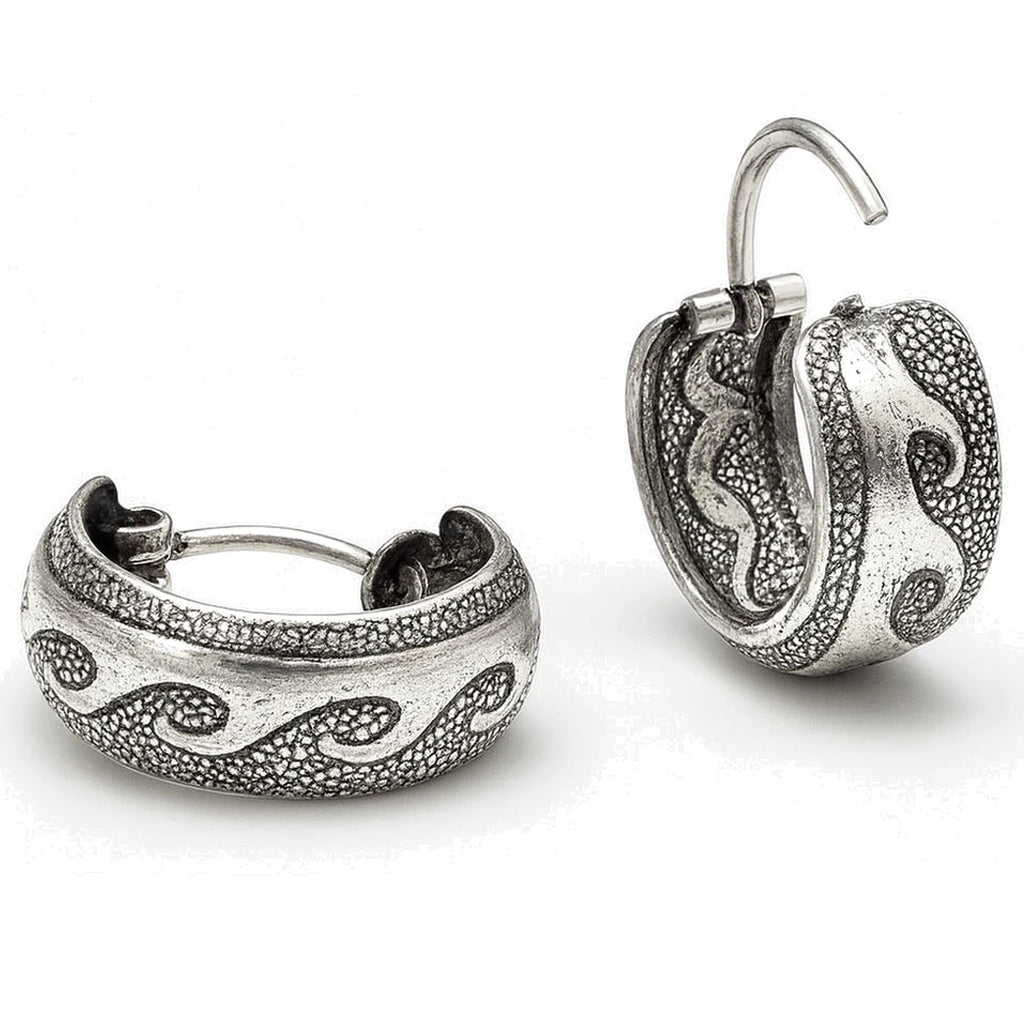 Creolen aus 925 Sterling Silber, 16 mm, geschwungenes Paisley-Muster, 6 mm breit, für Damen