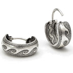 Creolen aus 925 Sterling Silber, 16 mm, geschwungenes Paisley-Muster, 6 mm breit, für Damen