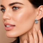 Creolen aus 925 Sterling Silber, geometrisches Muster, 16 mm, für Damen