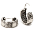 Creolen aus 925 Sterling Silber, 16 mm, Ethno-Ornament, 6 mm breit, Ohrringe für Damen