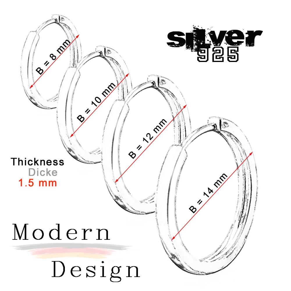 Creolen aus 925er-Sterlingsilber mit Schnallenverschluss