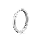 Einzelner Creolen-Ohrring aus 925 Sterling Silber, glanzpoliert, Vintage-Look für Damen & Herren