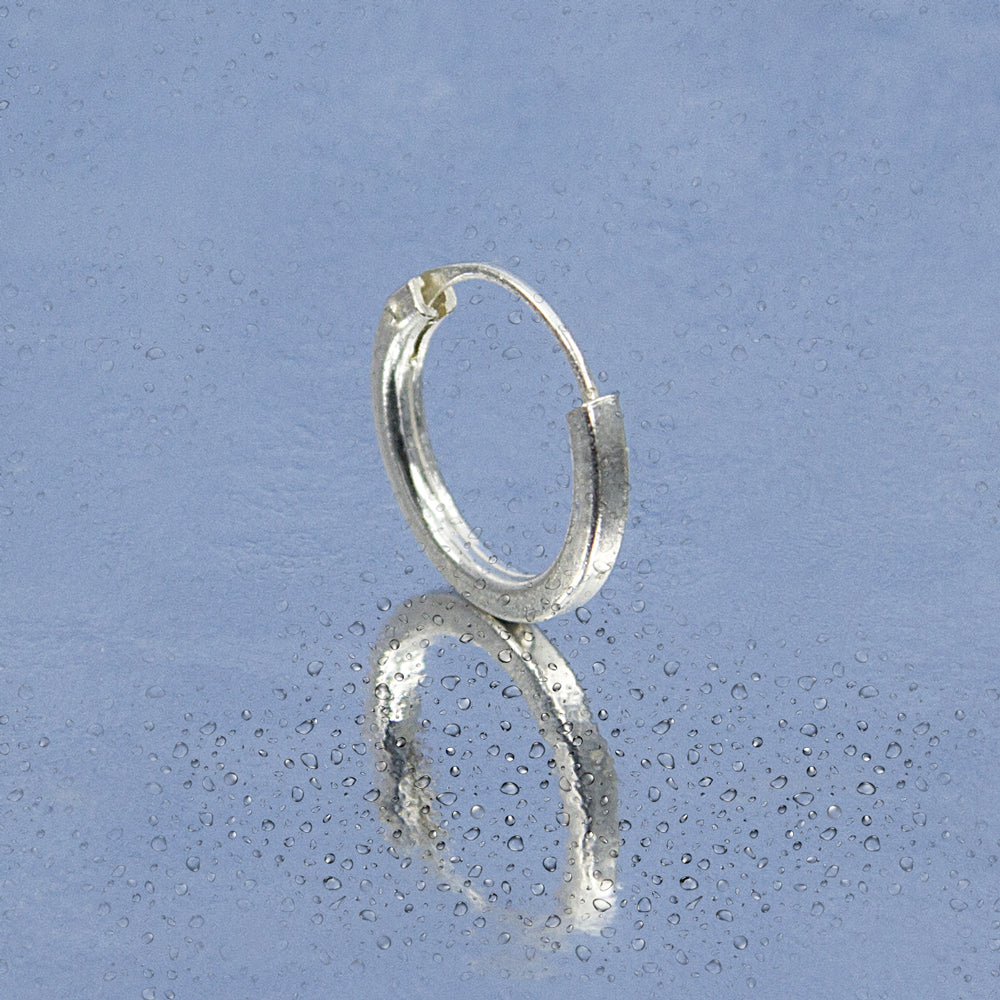 Einzelner Creolen-Ohrring aus 925 Sterling Silber, glanzpoliert, Vintage-Look für Damen & Herren