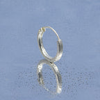 Einzelner Creolen-Ohrring aus 925 Sterling Silber, glanzpoliert, Vintage-Look für Damen & Herren