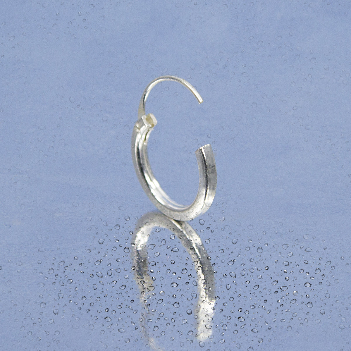 Einzelner Creolen-Ohrring aus 925 Sterling Silber, glanzpoliert, Vintage-Look für Damen & Herren