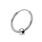 Einzelner Unisex Creolen-Ohrring 925 Sterling Silber mit Kugel – Vintage Look