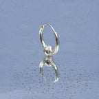 Einzelner Unisex Creolen-Ohrring 925 Sterling Silber mit Kugel – Vintage Look