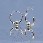 Creolen Ohrringe 925 Silber, glanzpoliert mit Kugel – klassischer Vintage-Look