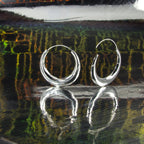 Große und dicke Creolen aus 925er-Sterlingsilber mit Push-and-Pull-Verschluss