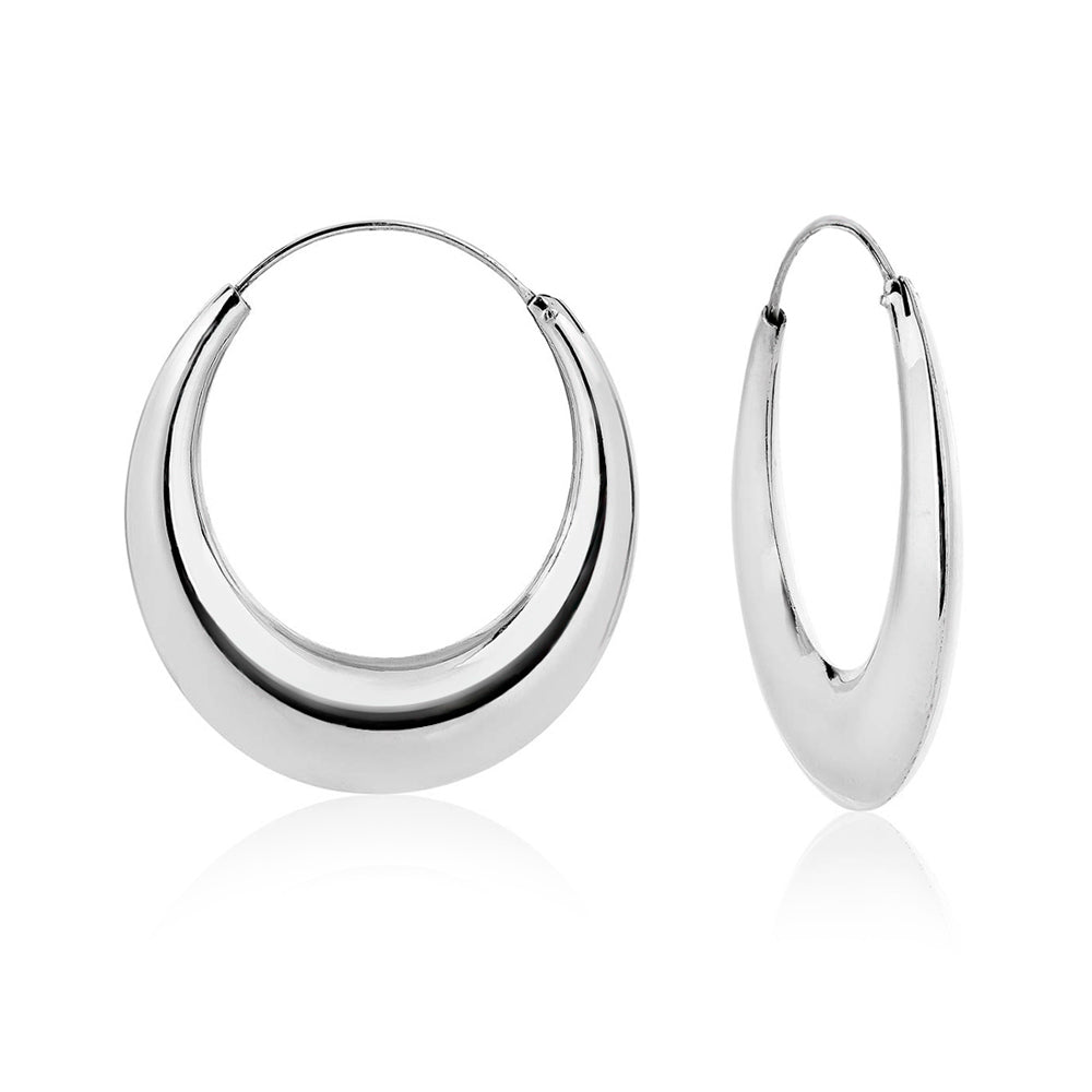 Kleine dicke Creolen aus 925 Sterling Silber – poliert, wasserabweisend, Vintage-Look