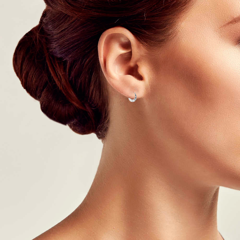 Kleine dicke Creolen aus 925 Sterling Silber – poliert, wasserabweisend, Vintage-Look