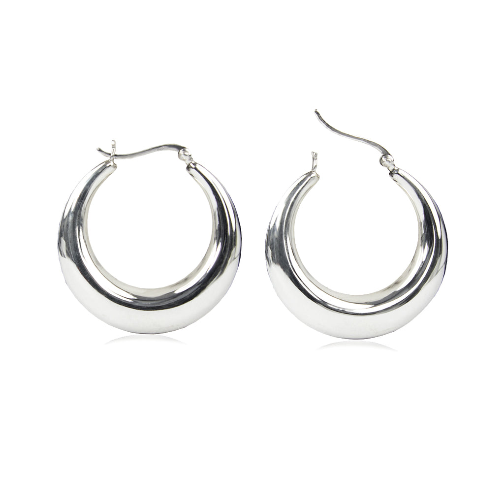 Creolen Sterling Silber 925 Ohrringe Groß und Dick für Damen und Girls (35.0)