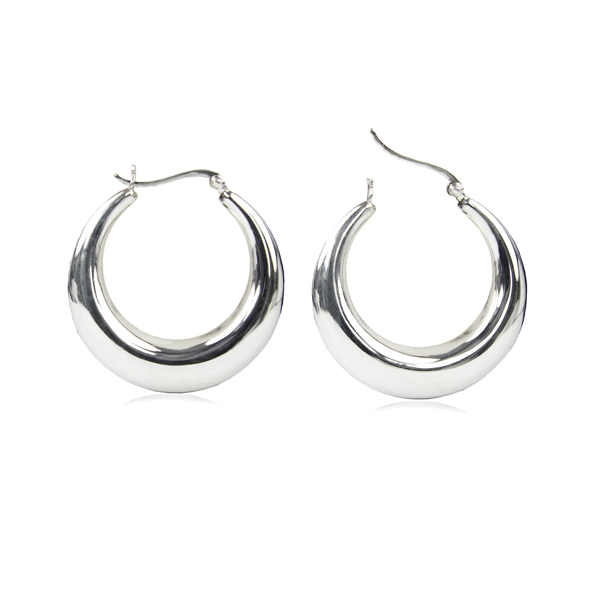 Creolen Sterling Silber 925 Ohrringe Groß und Dick für Damen und Girls (35.0)
