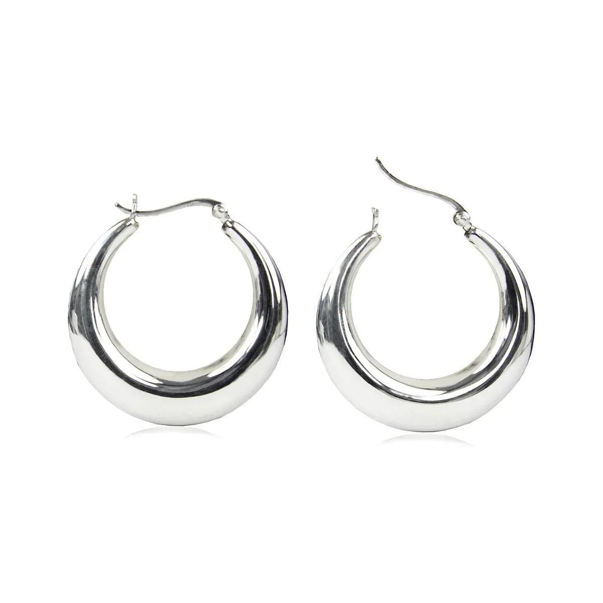 Creolen Sterling Silber 925 Ohrringe Groß und Dick für Damen und Girls (35.0)