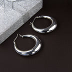 Creolen Sterling Silber 925 Ohrringe Groß und Dick für Damen und Girls (35.0)