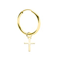 Einzelne Creole mit Kreuz 18K vergoldet – 925 Sterling Silber Vintage Unisex Ohrring | WILLYS JEWELLERY