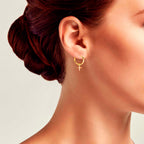 Creolen Ohrringe Kreuz 925 Sterling Silber 18K vergoldet – Vintage Kreuz-Design für Damen & Girls