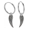 Engelsflügel Ohrringe 925 Sterling Silber, hochglanzpoliert, Vintage Look, Schutzengel Geschenk | WILLYS JEWELLERY