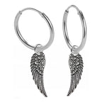 Engelsflügel Ohrringe 925 Sterling Silber, hochglanzpoliert, Vintage Look, Schutzengel Geschenk | WILLYS JEWELLERY