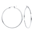 Moderne Creolen Ohrringe Sterling Silber 925 Groß und Quadrat für Damen und Girls Dick 1.5 mm | WILLYS JEWELLERY
