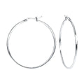 Moderne Creolen Ohrringe Sterling Silber 925 Groß und Quadrat für Damen und Girls Dick 1.5 mm