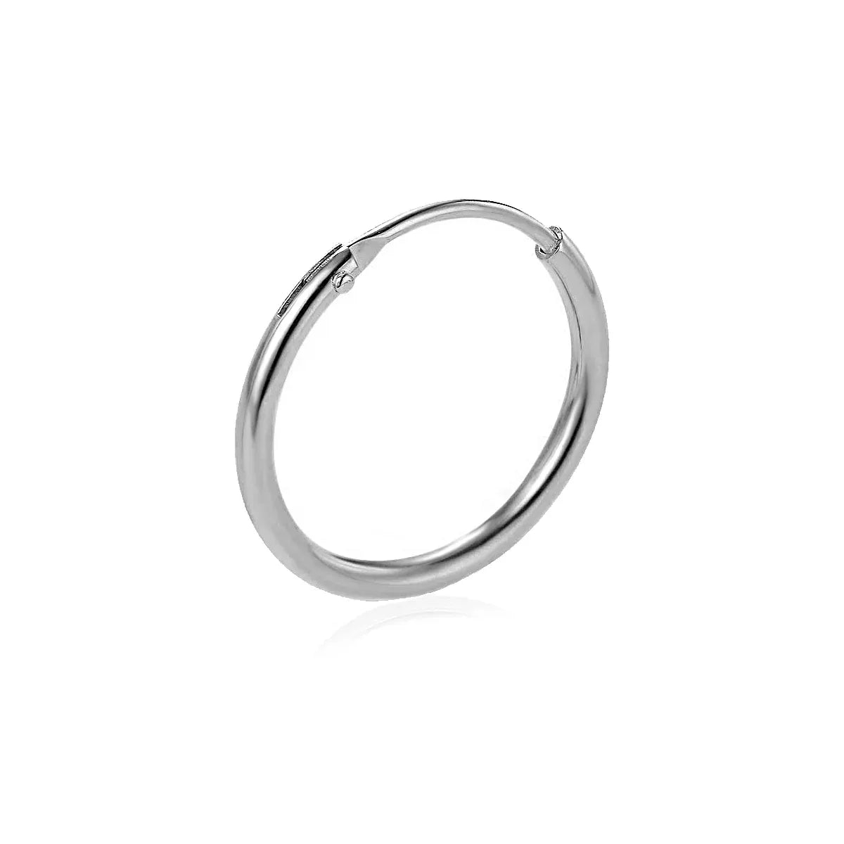 Einzelne kleine Creole 925 Sterling Silber – poliert, 2 mm Stärke, unisex, Vintage-Look