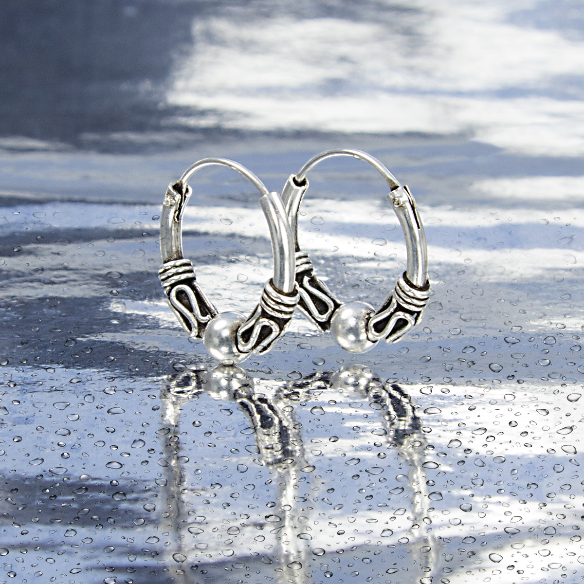 Gotische Creolen-Ohrringe 925 Silber – Vintage Gothic Hoops für Damen & Girls