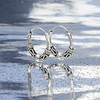 Gotische Creolen-Ohrringe 925 Silber – Vintage Gothic Hoops für Damen & Girls