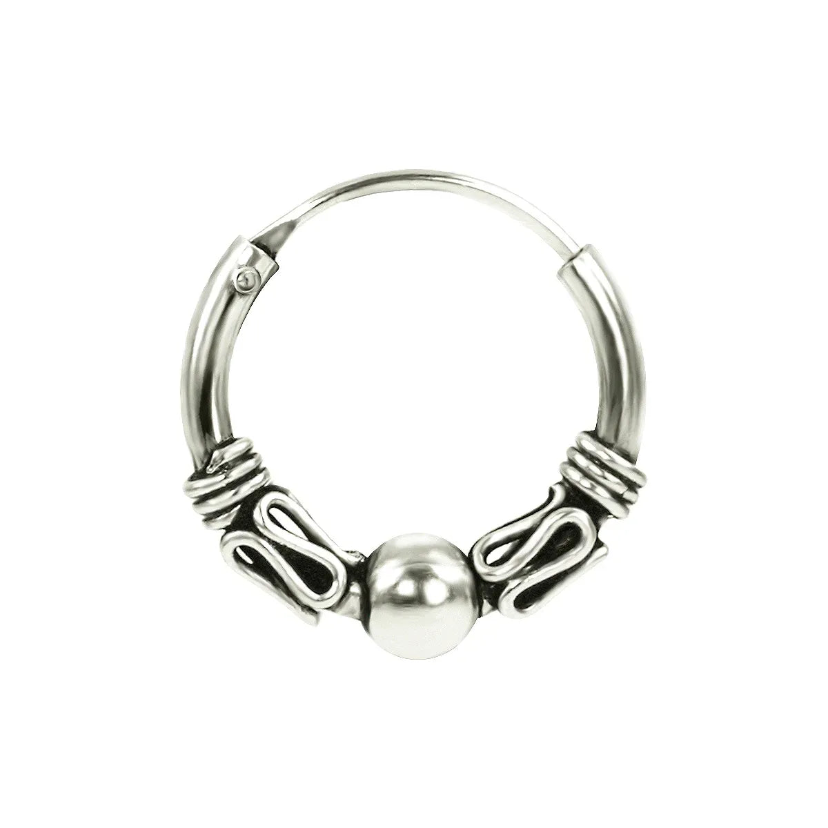 Gotische Creolen-Ohrringe 925 Sterling Silber – Unisex Gothic Hoop für Damen, Herren & Girls