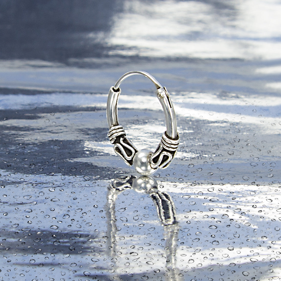 Gotische Creolen-Ohrringe 925 Sterling Silber – Unisex Gothic Hoop für Damen, Herren & Girls