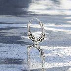 Gotische Creolen-Ohrringe 925 Sterling Silber – Unisex Gothic Hoop für Damen, Herren & Girls