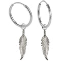 925 Sterling Silber Creolen mit Feder-Anhänger – Vintage Glücksbringer Ohrringe für Damen & Herren | WILLYS JEWELLERY
